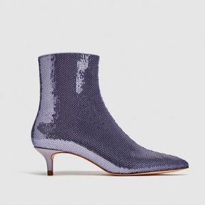 Zara sequins ankle boots